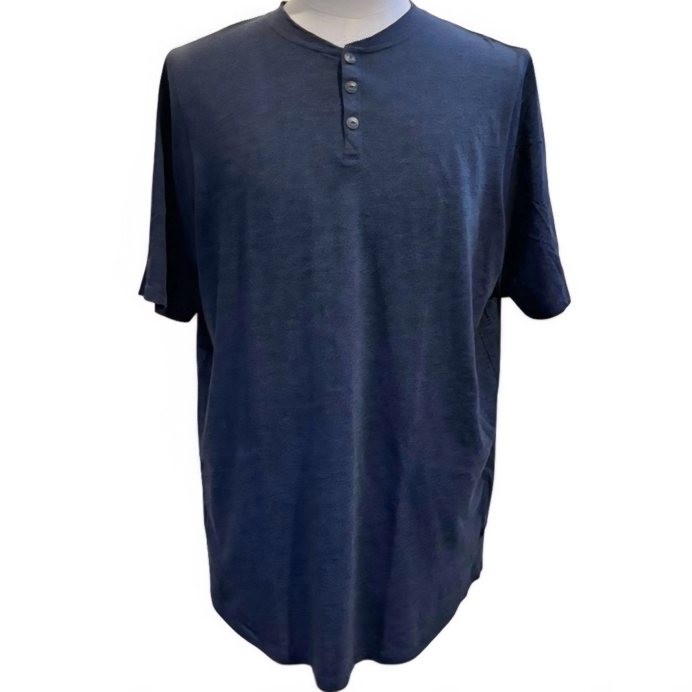 Good Man Brand Navy Short Sleeve Henley Shirt – XL